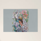 Floral Peacock Garden Welcome Mat Gallery Image 1