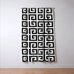 Large Black and White Greek Key Pattern Window Curtain Gallery Image 3