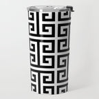 Large Black and White Greek Key Pattern Travel Mug Gallery Image 2