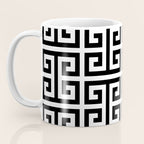 Large Black and White Greek Key Pattern Coffee Mug Gallery Image 3