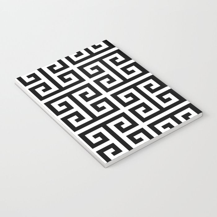Large Black and White Greek Key Pattern Notebook Gallery Image 3