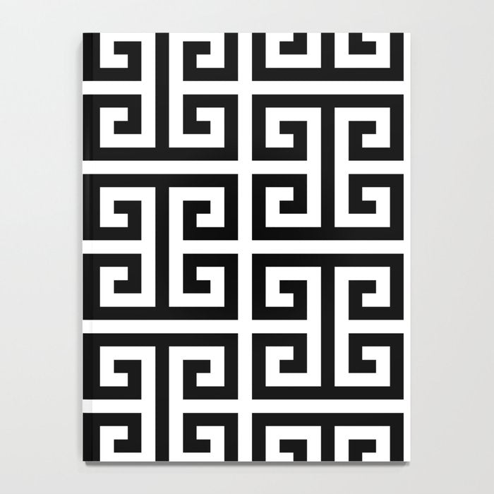 Large Black and White Greek Key Pattern Notebook Gallery Image 4