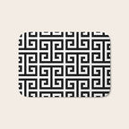 Large Black and White Greek Key Pattern Bath Mat Gallery Image 1