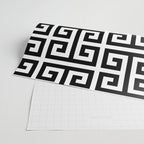 Large Black and White Greek Key Pattern Wrapping Paper Gallery Image 2