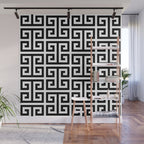Large Black and White Greek Key Pattern Wall Mural Gallery Image 1