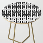 Large Black and White Greek Key Pattern Side Table Gallery Image 2