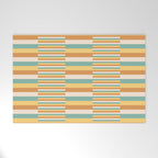 Mixed Stripes Pattern VII Retro Summer Welcome Mat Gallery Image 1