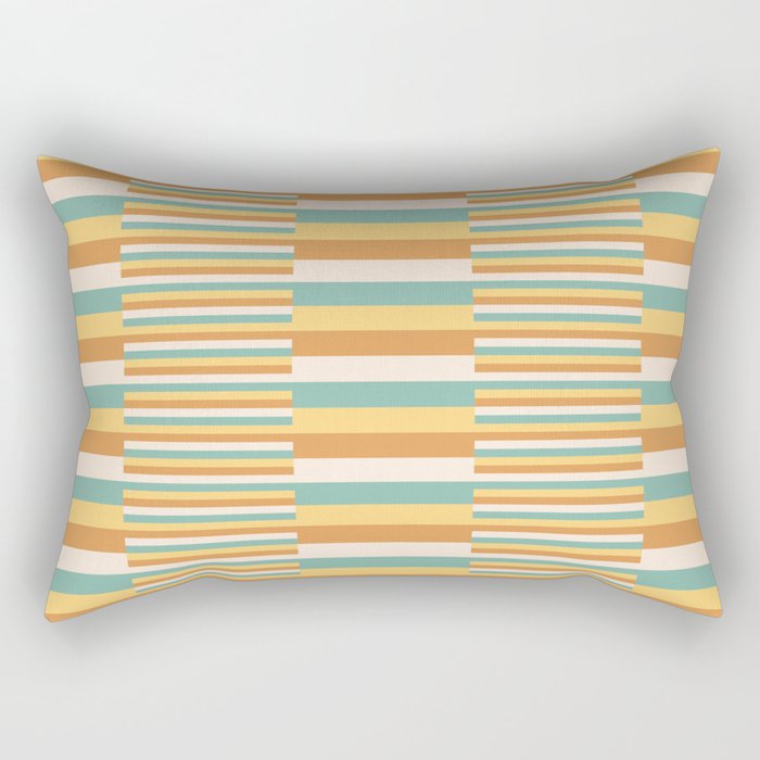 Mixed Stripes Pattern VII Retro Summer Rectangular Pillow Gallery Image 1
