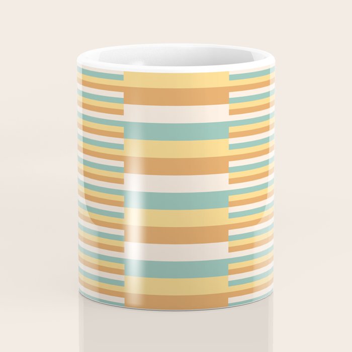 Mixed Stripes Pattern VII Retro Summer Coffee Mug Gallery Image 4