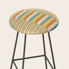 Mixed Stripes Pattern VII Retro Summer Stool Gallery Image 2