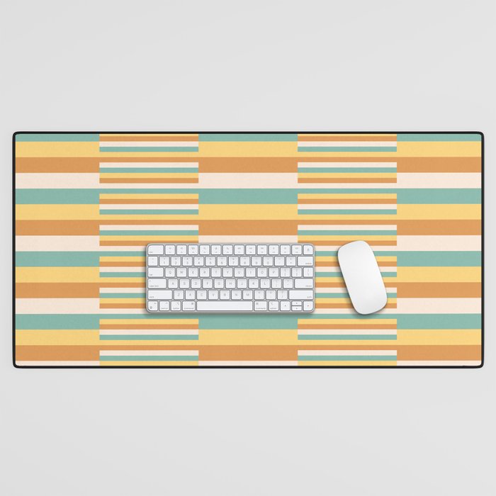 Mixed Stripes Pattern VII Retro Summer Desk Mat Gallery Image 1