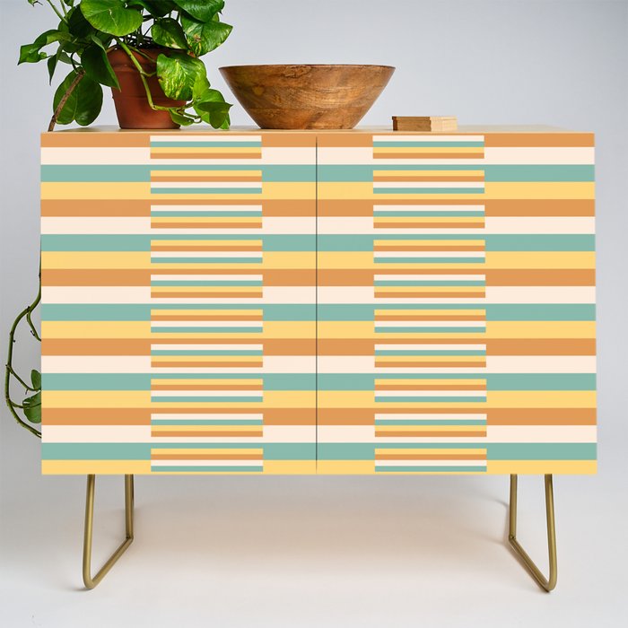 Mixed Stripes Pattern VII Retro Summer Credenza Gallery Image 1