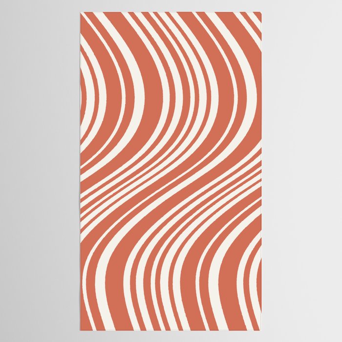 Wavy Stripes XLVII - Brick Red Tablecloth Gallery Image 2