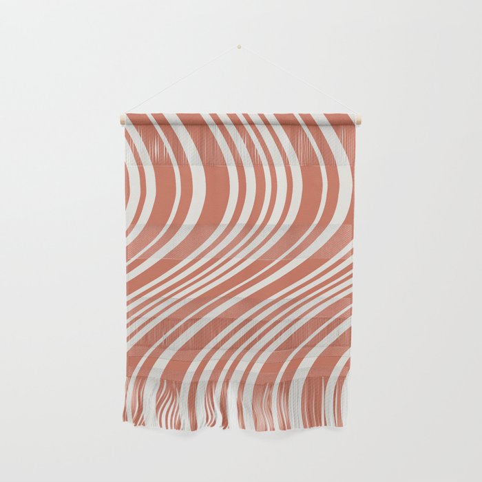 Wavy Stripes XLVII - Brick Red Wall Hanging Gallery Image 1