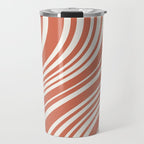 Wavy Stripes XLVII - Brick Red Travel Mug Gallery Image 1
