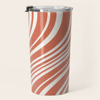 Wavy Stripes XLVII - Brick Red Travel Mug Gallery Image 3