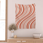 Wavy Stripes XLVII - Brick Red Wall Tapestry Gallery Image 2