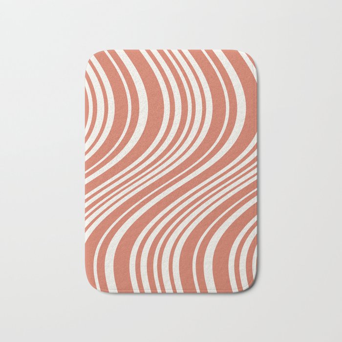 Wavy Stripes XLVII - Brick Red Bath Mat Gallery Image 1