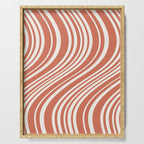 Wavy Stripes XLVII - Brick Red Serving Tray Gallery Image 1