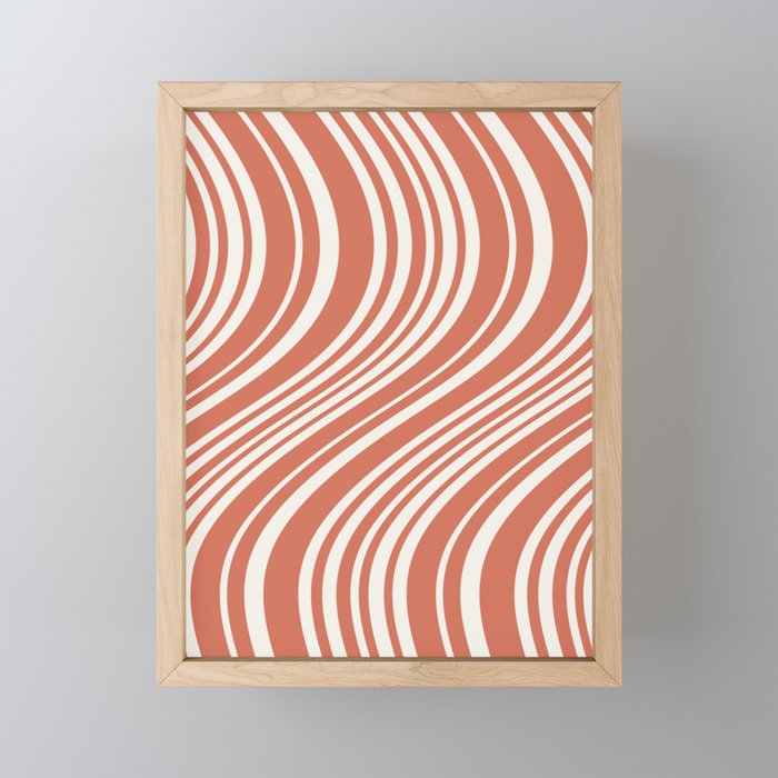 Wavy Stripes XLVII - Brick Red Mini Art Print Gallery Image 1
