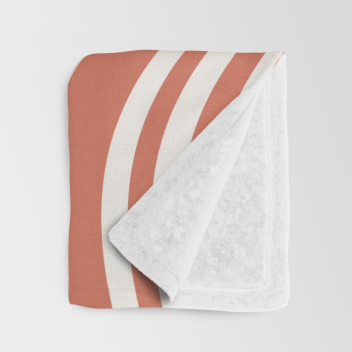 Wavy Stripes XLVII - Brick Red Throw Blanket Gallery Image 3