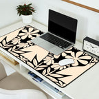 Freedom - Bird and Flower - Black and White  Desk Mat Gallery Image 2