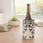 Freedom - Bird and Flower - Black and White  Wine Chiller Gallery Image 4