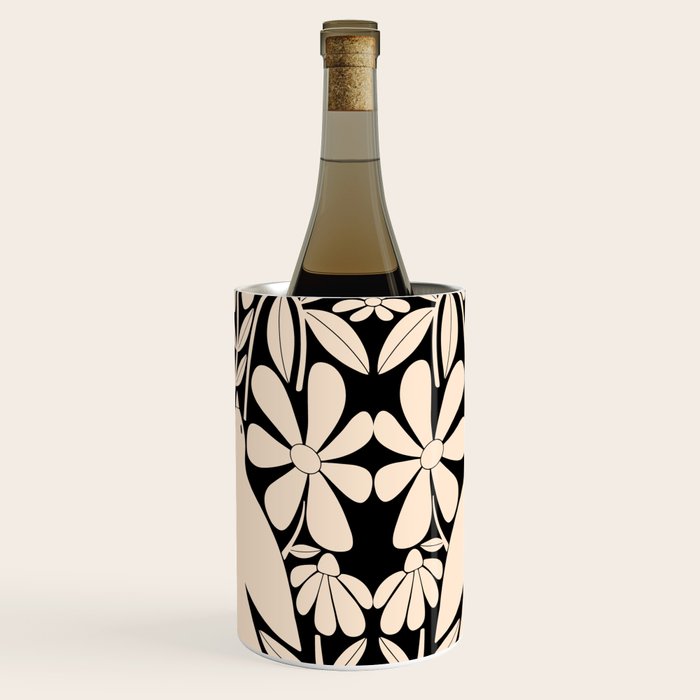Freedom - Bird and Flower - Black and White  Wine Chiller Gallery Image 2