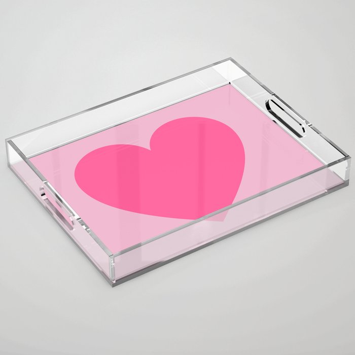 Pink Heart Acrylic Tray Gallery Image 1