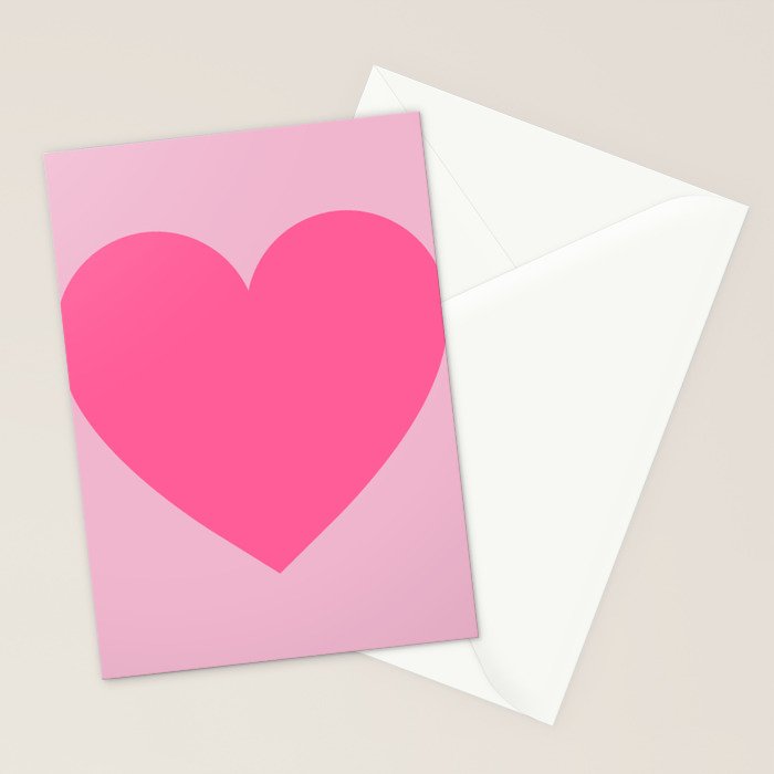 Pink Heart Stationery Card Gallery Image 2