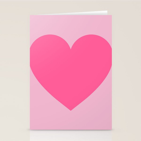 Pink Heart Stationery Card Gallery Image 2