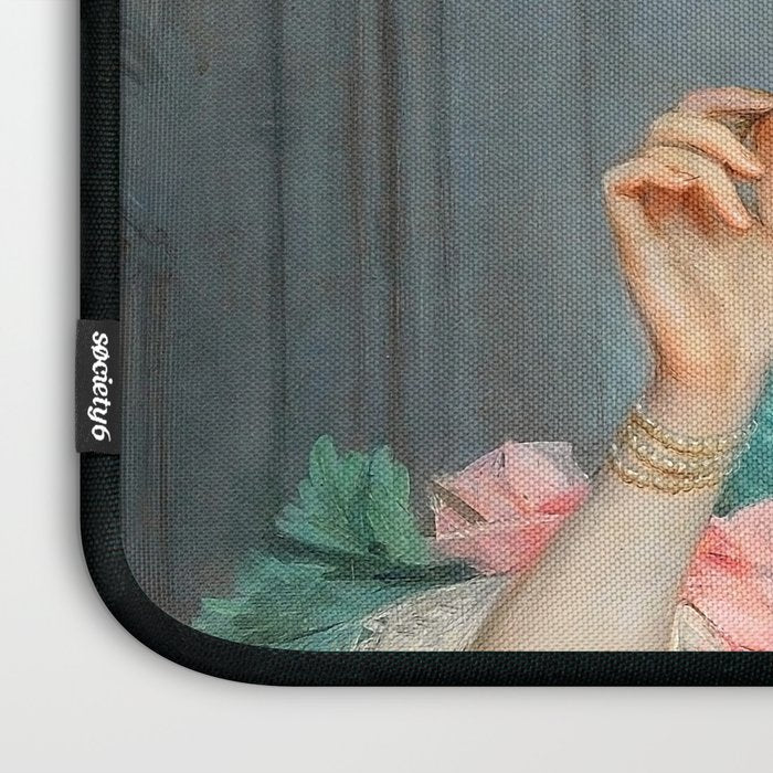 Lady With Roses & Bubblegum Altered Art Portrait Vintage Decor Laptop Sleeve Gallery Image 3