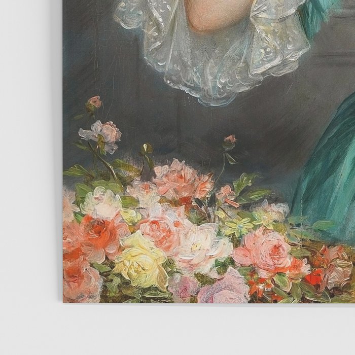Lady With Roses & Bubblegum Altered Art Portrait Vintage Decor Poster Gallery Image 3