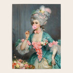 Lady With Roses & Bubblegum Altered Art Portrait Vintage Decor Poster Gallery Image 4