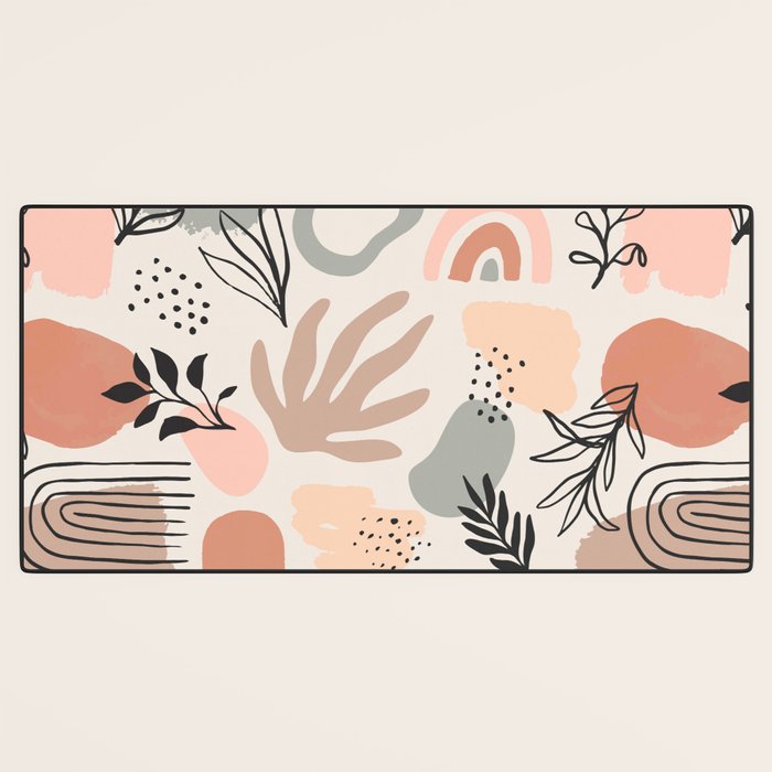 Abstract organic nature shape art pattern Desk Mat Gallery Image 3