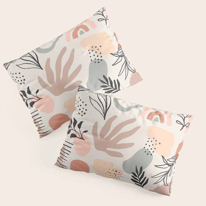 Abstract organic nature shape art pattern Pillow Sham Gallery Image 3