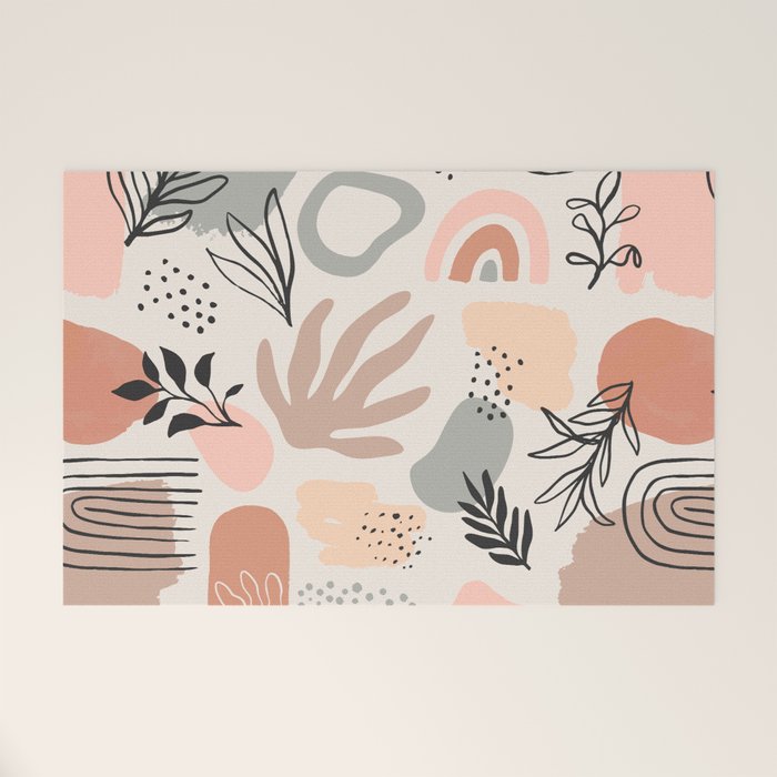 Abstract organic nature shape art pattern Welcome Mat Gallery Image 1