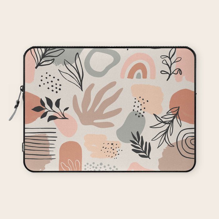 Abstract organic nature shape art pattern Laptop Sleeve Gallery Image 1