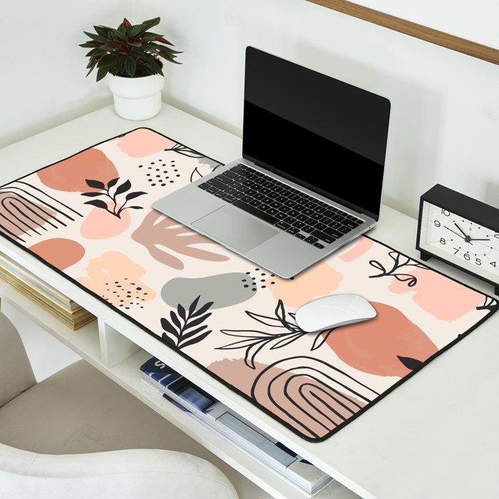 Abstract organic nature shape art pattern Desk Mat Gallery Image 2