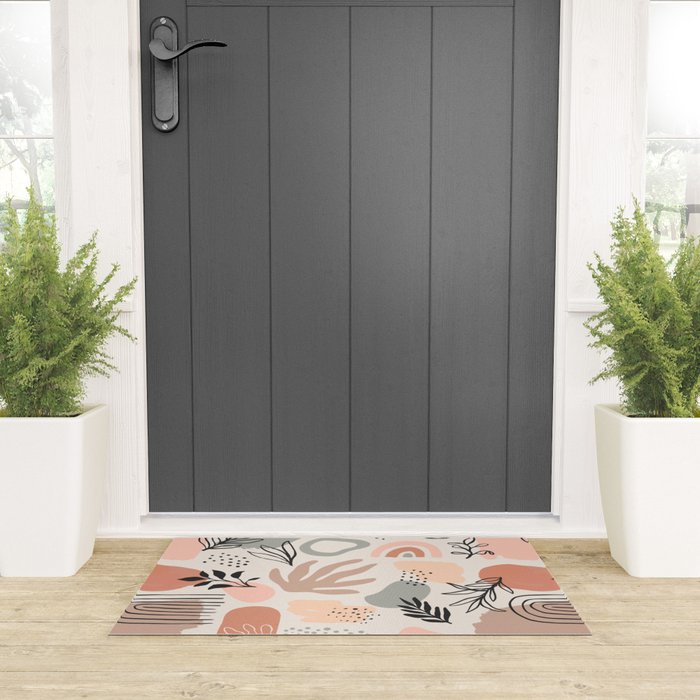 Abstract organic nature shape art pattern Welcome Mat Gallery Image 3