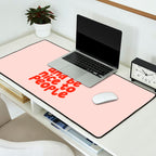 Work Hard and Be Nice to People in pink and red Desk Mat Gallery Image 2