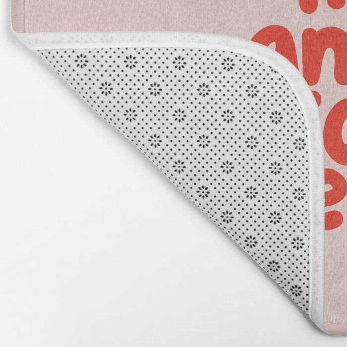 Work Hard and Be Nice to People in pink and red Bath Mat Gallery Image 2