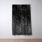 Dark Gray Black Lady Glitter #1 (Faux Glitter) #shiny #decor #art #society6 Window Curtain Gallery Image 3