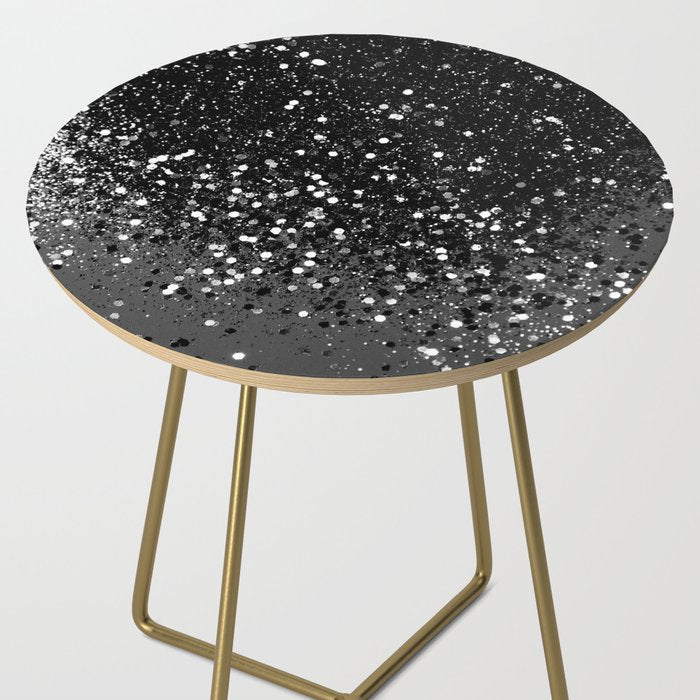 Dark Gray Black Lady Glitter #1 (Faux Glitter) #shiny #decor #art #society6 Side Table Gallery Image 2