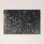 Dark Gray Black Lady Glitter #1 (Faux Glitter) #shiny #decor #art #society6 Welcome Mat Gallery Image 1