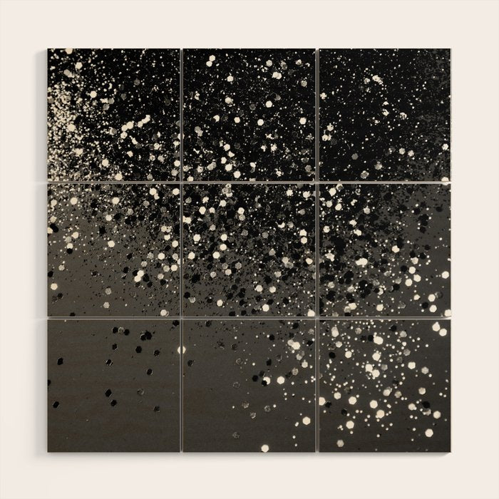 Dark Gray Black Lady Glitter #1 (Faux Glitter) #shiny #decor #art #society6 Wood Wall Art Gallery Image 1