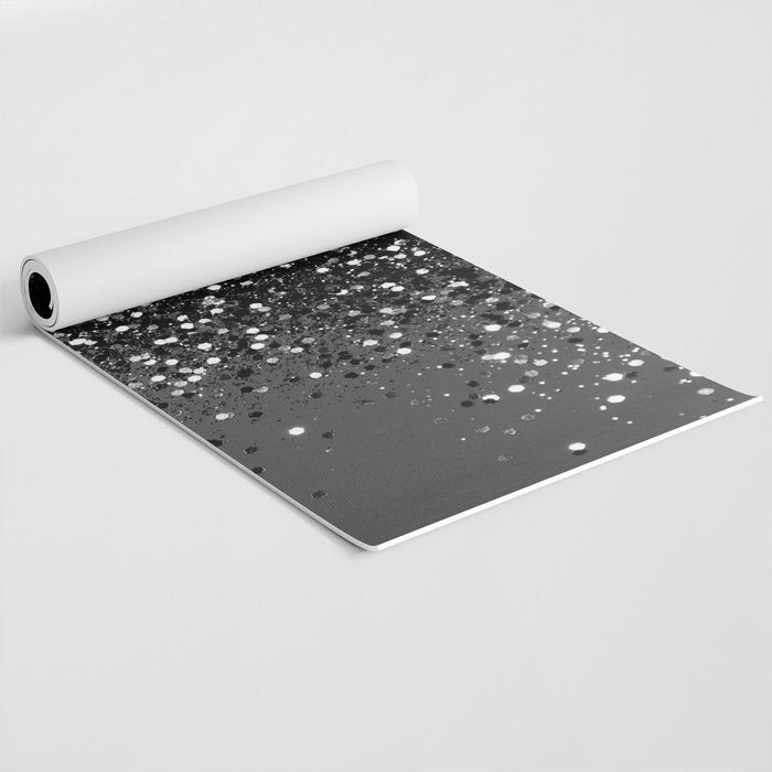 Dark Gray Black Lady Glitter #1 (Faux Glitter) #shiny #decor #art #society6 Yoga Mat Gallery Image 2