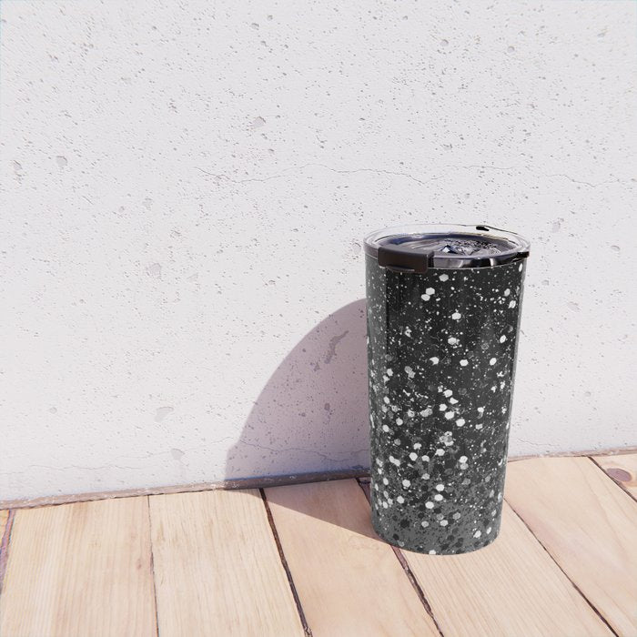 Dark Gray Black Lady Glitter #1 (Faux Glitter) #shiny #decor #art #society6 Travel Mug Gallery Image 4