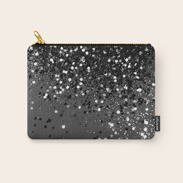 Dark Gray Black Lady Glitter #1 (Faux Glitter) #shiny #decor #art #society6 Carry All Pouch Gallery Image 1