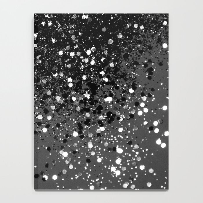 Dark Gray Black Lady Glitter #1 (Faux Glitter) #shiny #decor #art #society6 Notebook Gallery Image 4